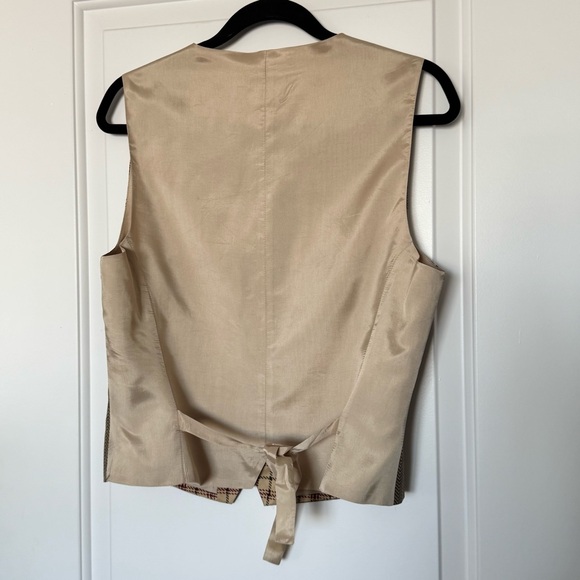 Vintage Jax Country 100% Silk Plaid Vest with Horse Print - Picture 5 of 9